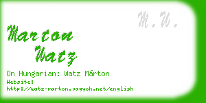 marton watz business card